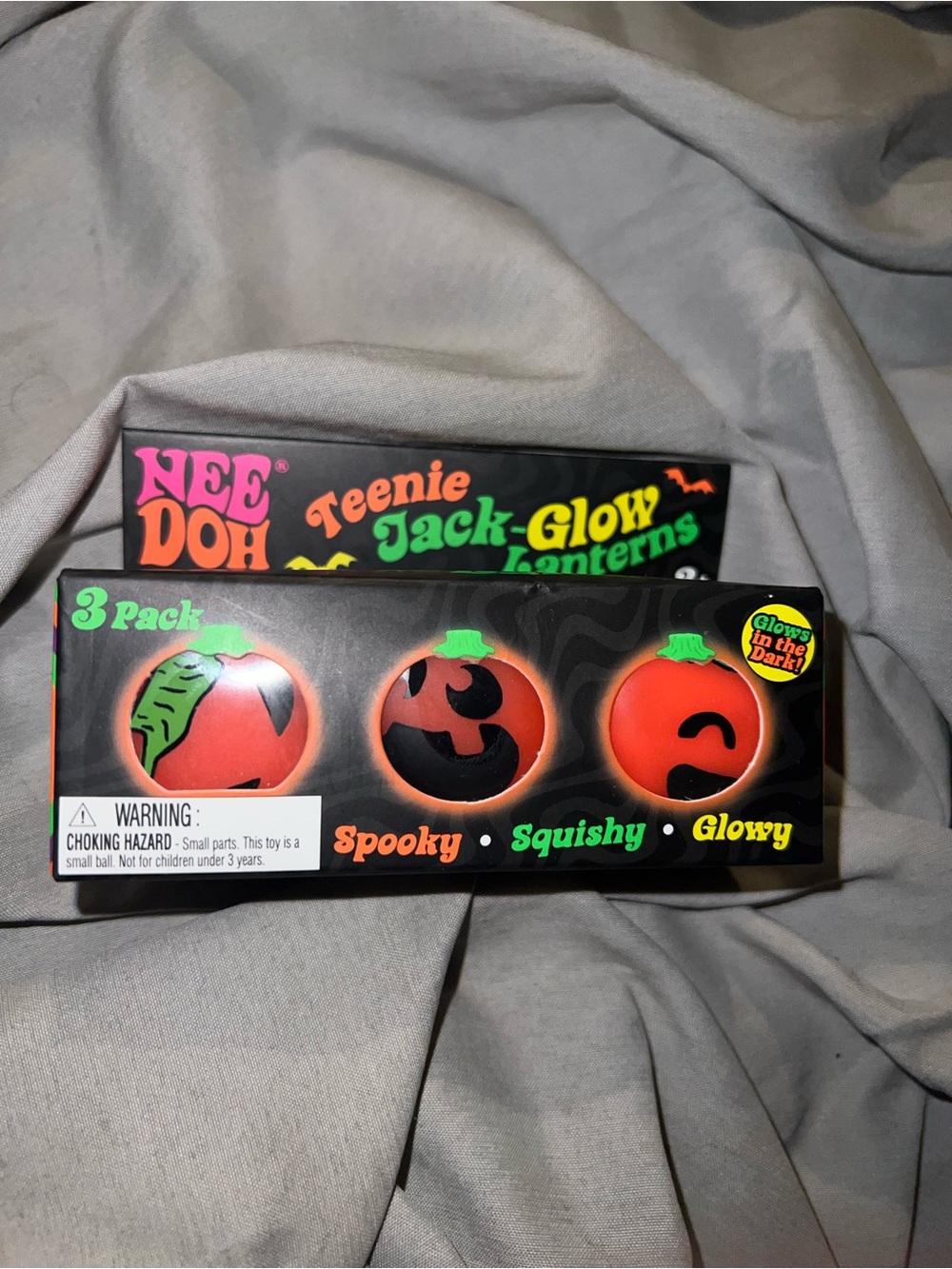 Teenie Jack-Glow Lanterns Pumpkin Squishy Set - Orange NEEDOH